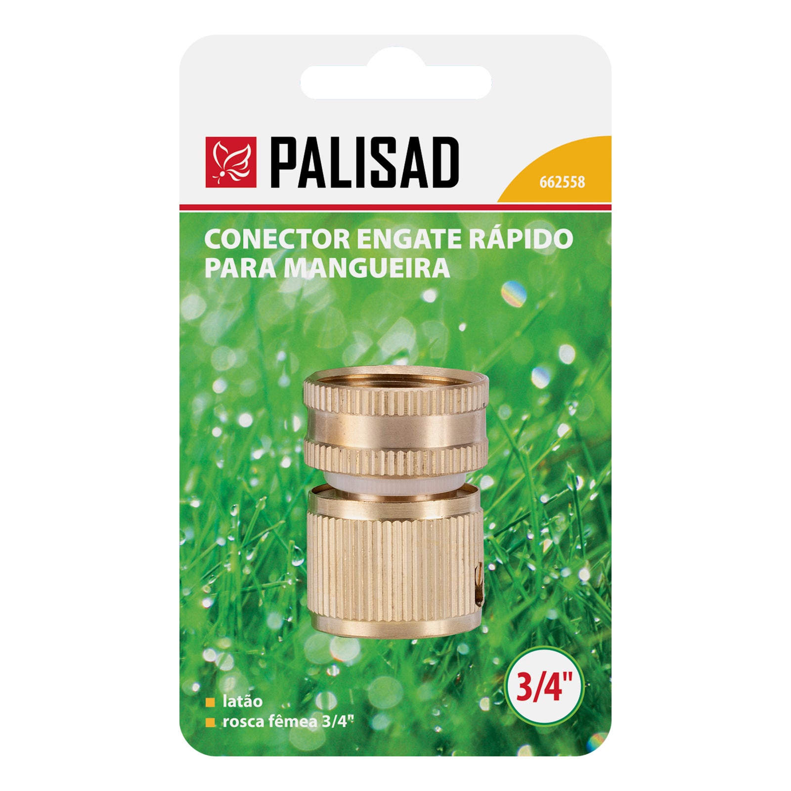 Съединител, вътрешна резба 3/4", месингов Palisad