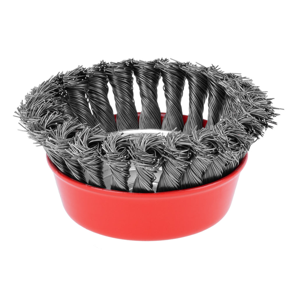 Четка за ъглошлайф, 100 мм, М14, чашковидна, усукана на плитки стоманена тел MTX