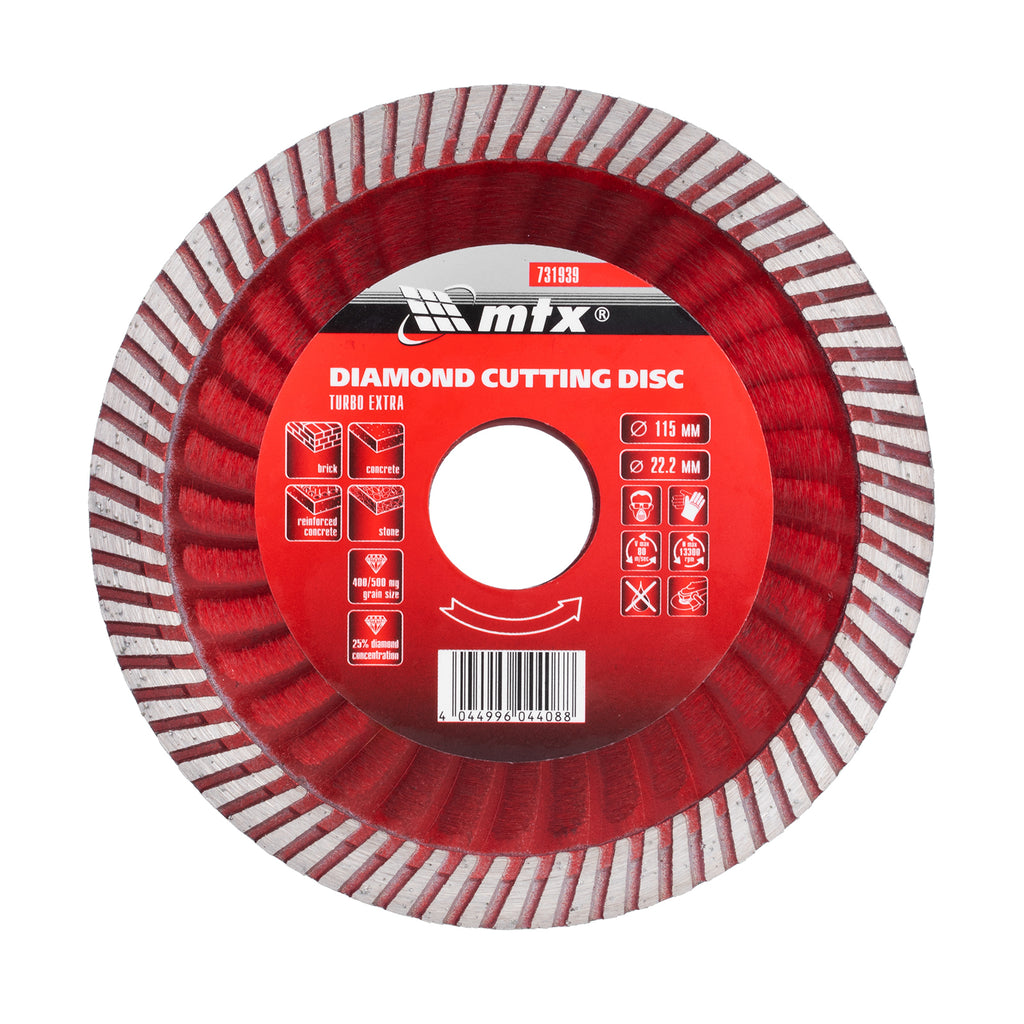Диск диамантен за сухо рязане Turbo Extra, 115 х 22,2 мм MTX