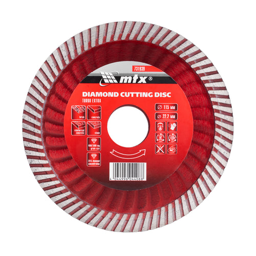 Диск диамантен за сухо рязане Turbo Extra, 115 х 22,2 мм MTX