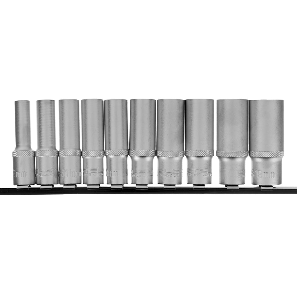 К-т удължени вложки 3/8", 6-стенни, CrV, 10бр., 8-19мм  STELS
