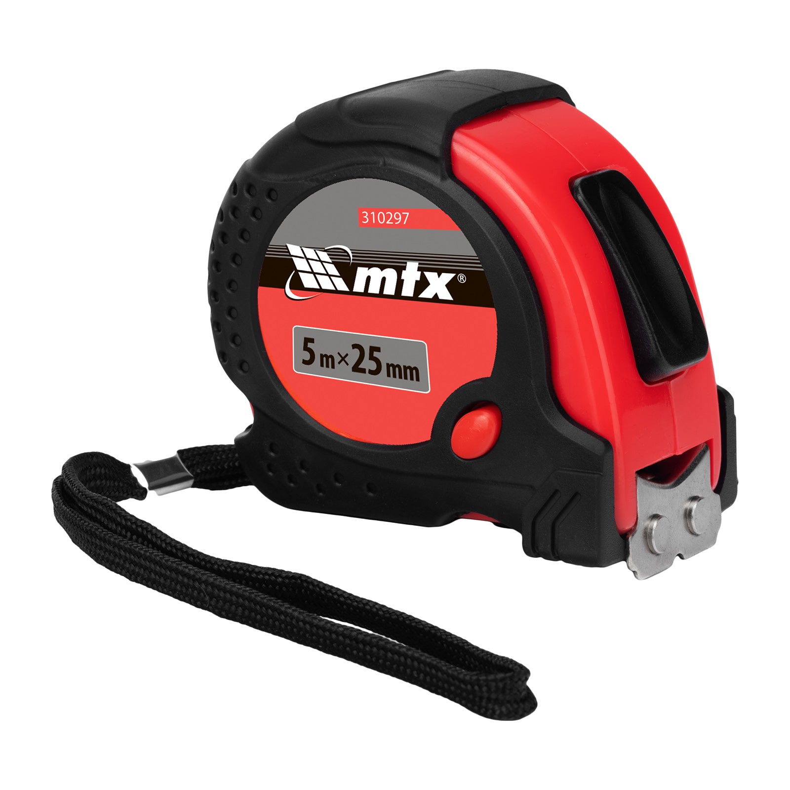 Ролетка Status magnet fixation, 5 м х 25 мм, гумиран корпус, магнитен накрайник, СЕ MTX