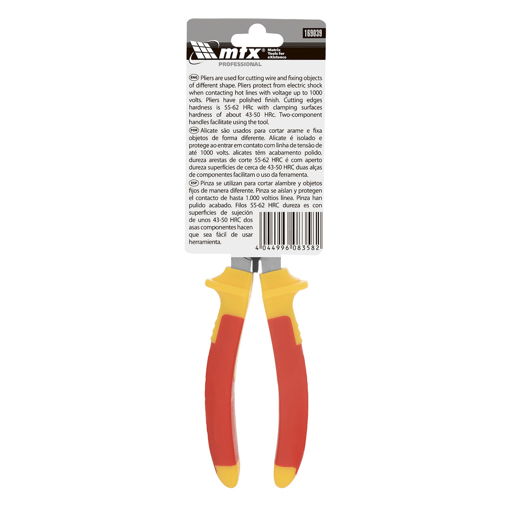 Клещи комбинирани Insulated, 180 мм, двукомпонентни дръжки MTX