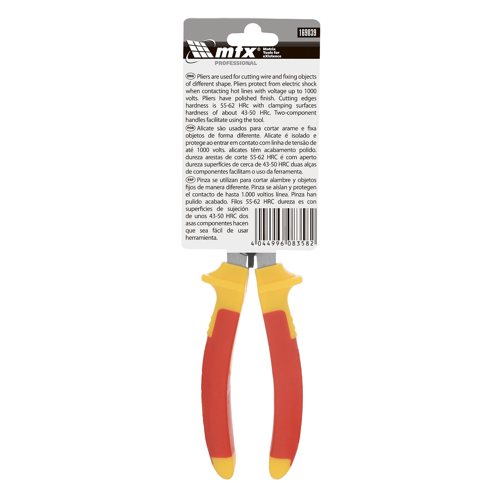 Клещи комбинирани Insulated, 180 мм, двукомпонентни дръжки MTX