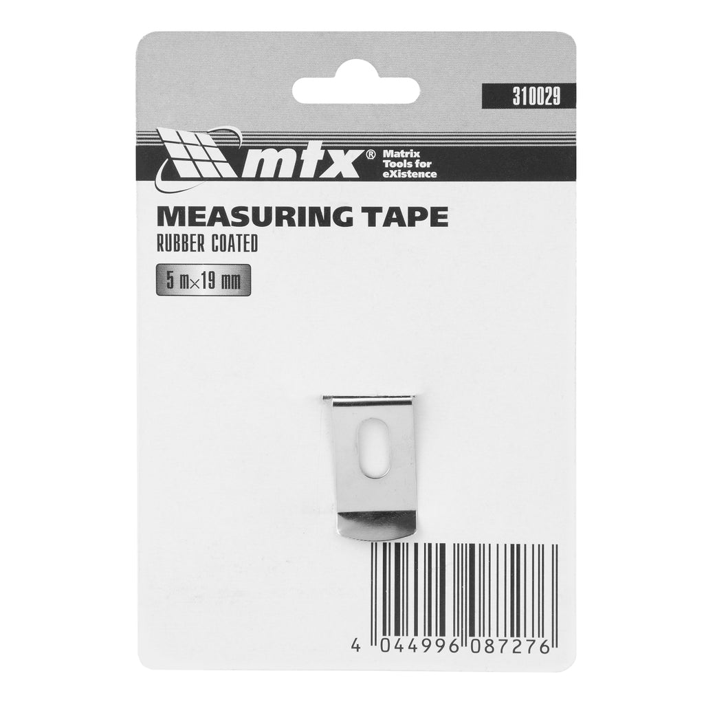 Ролетка Rubber, 5 м х 19 мм, гумиран корпус, за бита MTX