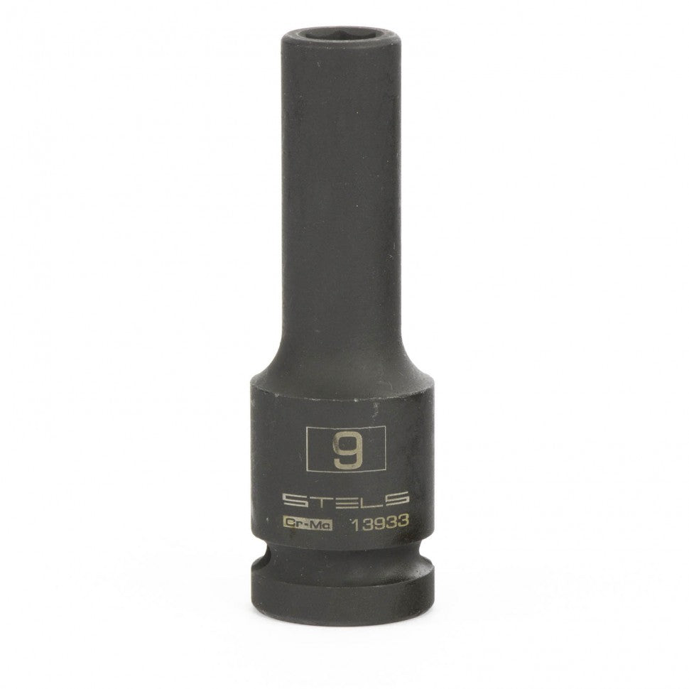 Вложка ударна, удължена, 6-стенна 9 мм, 1/2", CrMo Stels