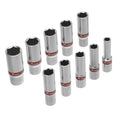 К-т вложки удължени, 3/8", 6-стенни, 10 бр., CrV, 8-19 мм MTX