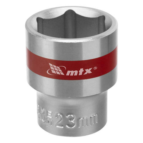 Вложка, 1/2", 23 мм, шестостенна, CrV, хромирана MTX
