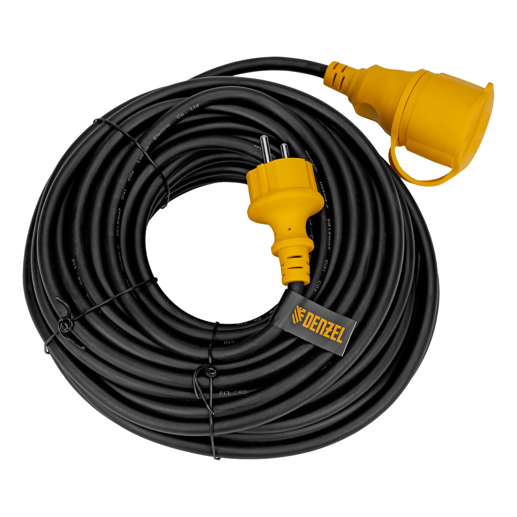 Удължител захранващ, 20m, 1 гнездо, IP44, H05RR-F, 3G*1.5mm, 16A// Denzel