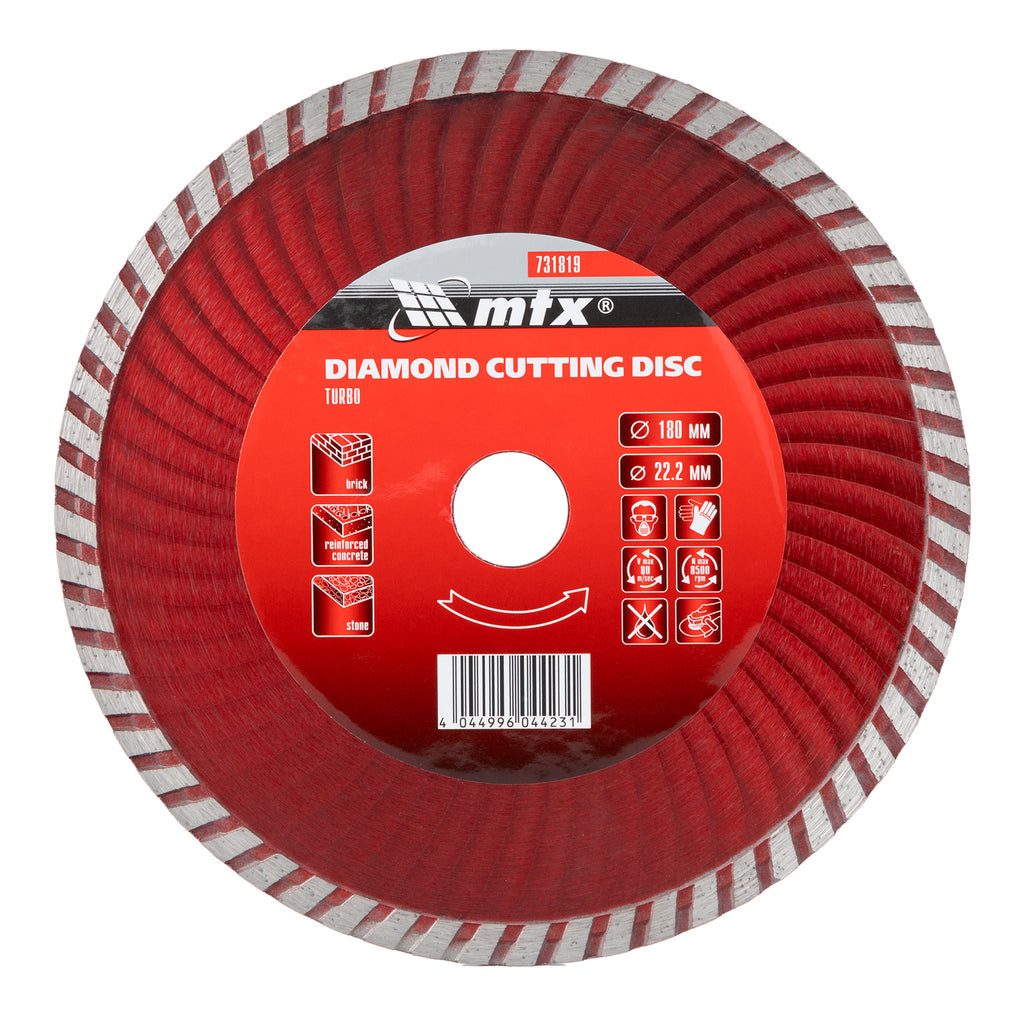 Диск диамантен за сухо рязане Turbo, 180 х 22,2 мм MTX