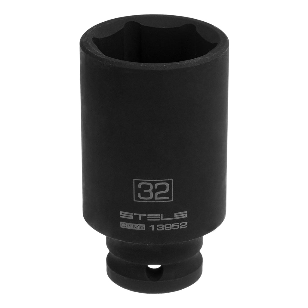 Вложка ударна, удължена, 6-стенна 32 мм, 1/2", CrMo  STELS
