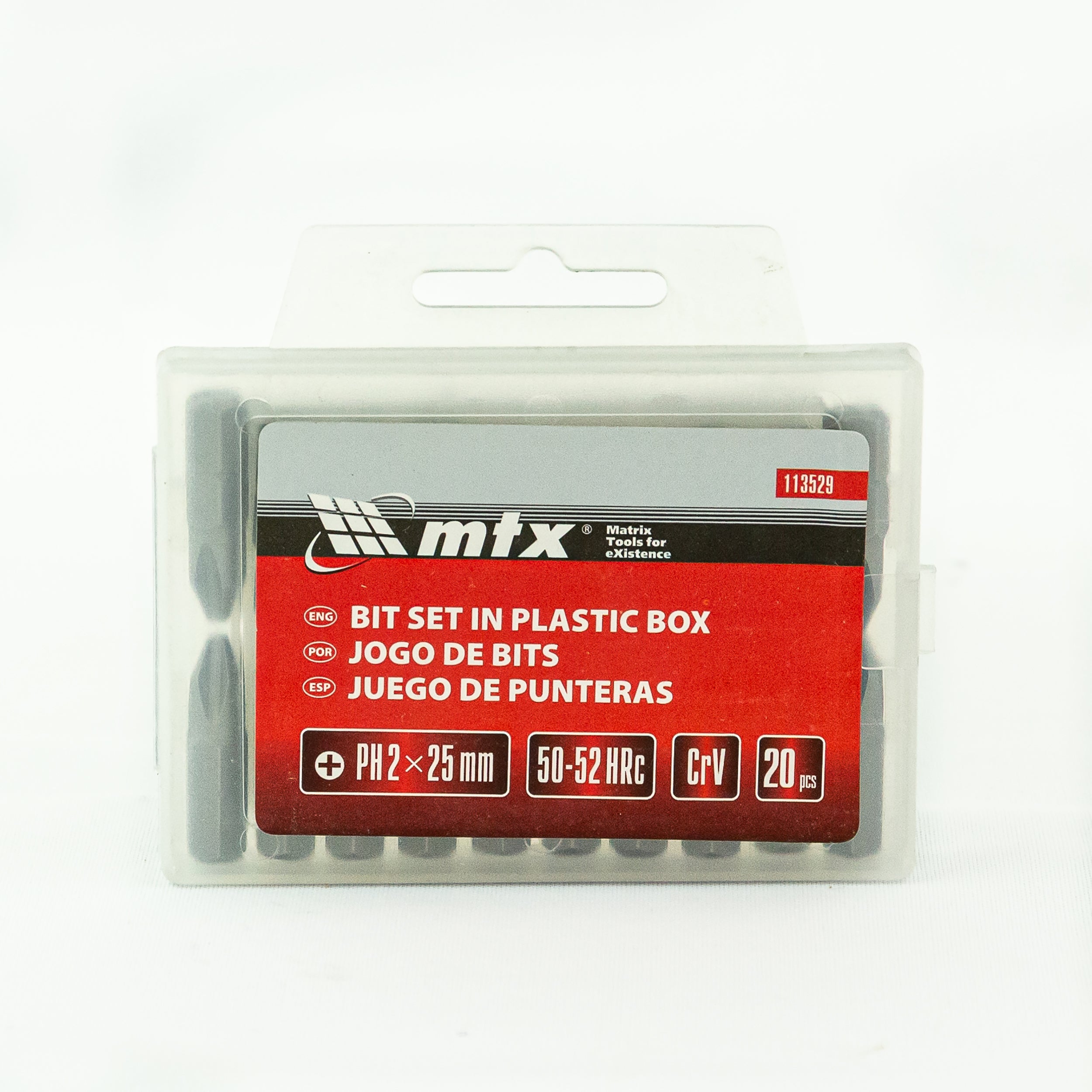 К-т битове PH2 х 25 мм, 20 бр., CRV стомана, в пластмасова кутия MTX