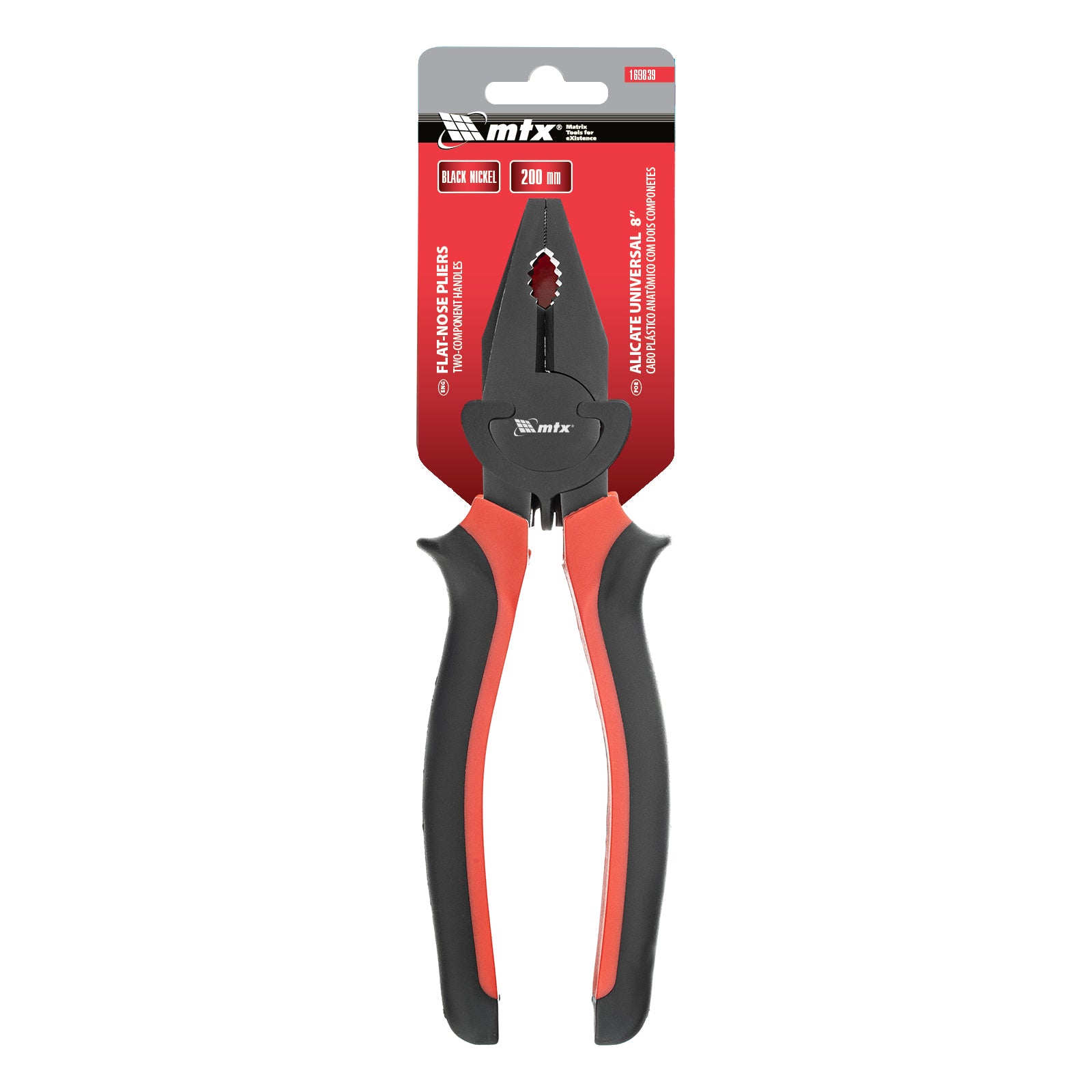 Клещи комбинирани Black Nickel, 200 мм, двукомпонентни дръжки MTX