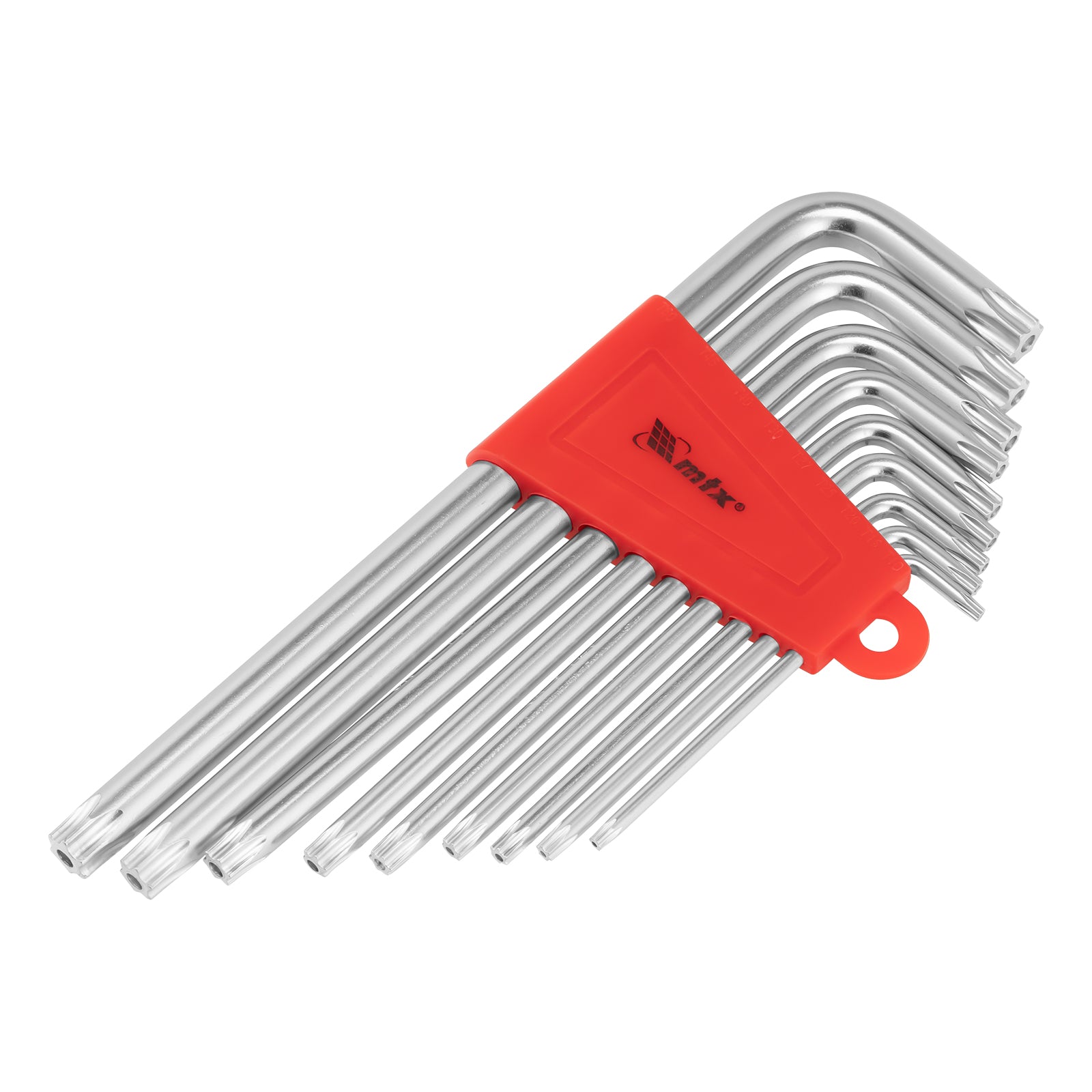 К-т ключове инбусни TORX, 9 бр.: T10-T50, CrV, дълги, матирани MTX