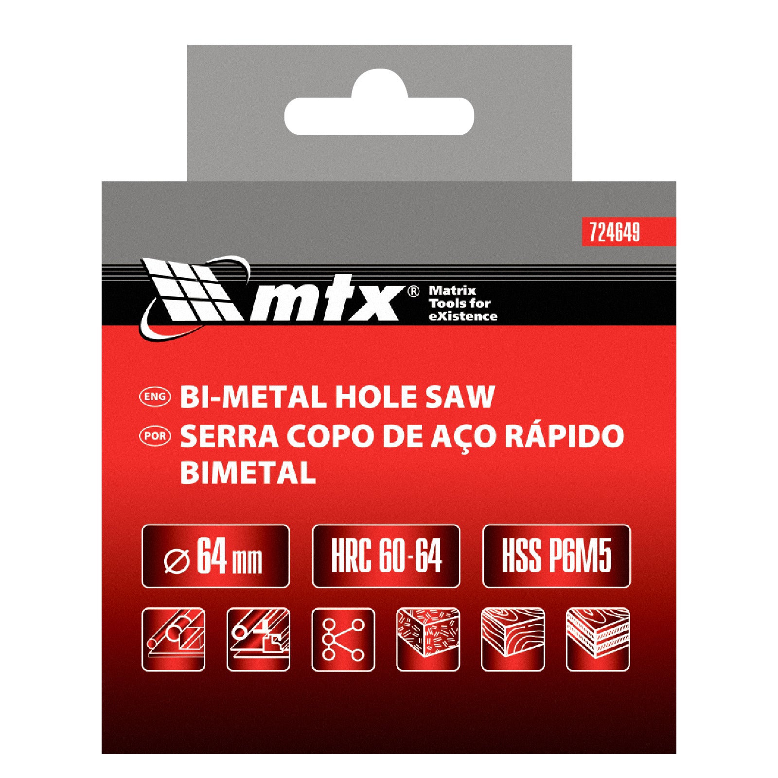 Боркорона Bimetal, 64 мм MTX