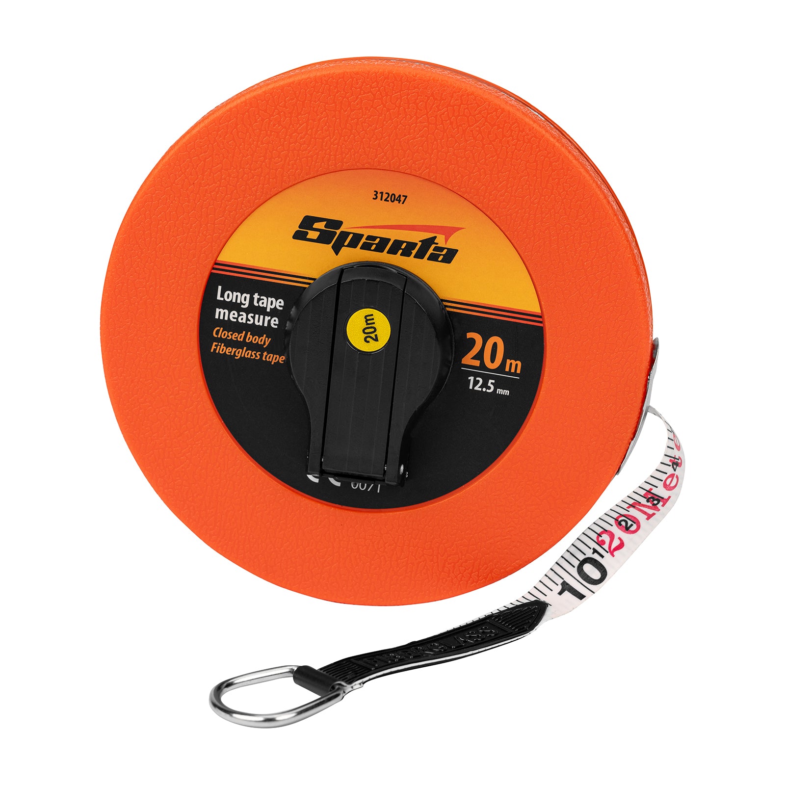 Ролетка геодезическа 20 м х 12,5 мм, затворен корпус, лента фибростъкло SPARTA