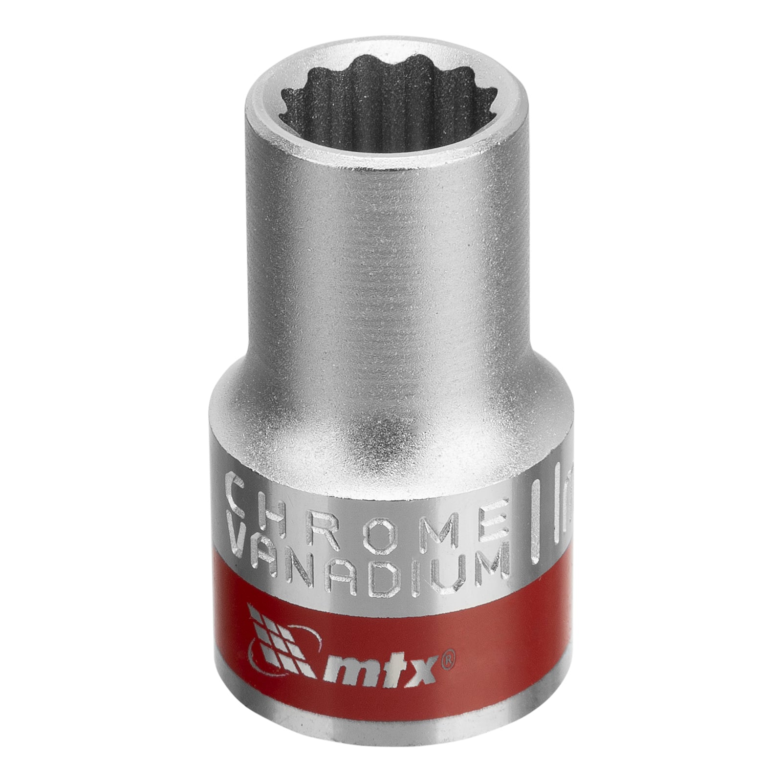 Вложка, 1/2", 11 мм, 12-стенна, CrV, хромирана MTX