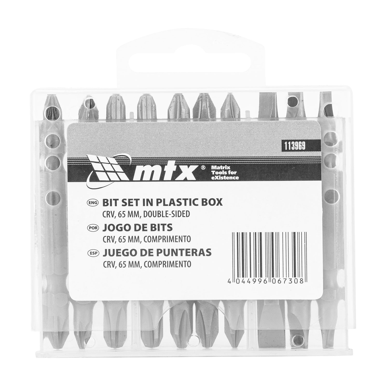 К-т битове 65 мм, двустранни, SL-SL, PH-PH, PZ-PZ, 10 бр. MTX