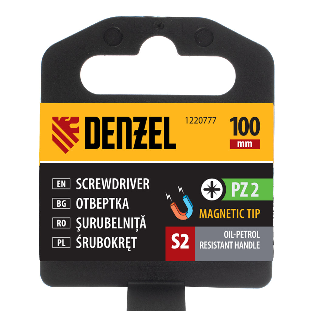 Отвертка PZ2x100, S2, трикомпонентна дръжка DENZEL