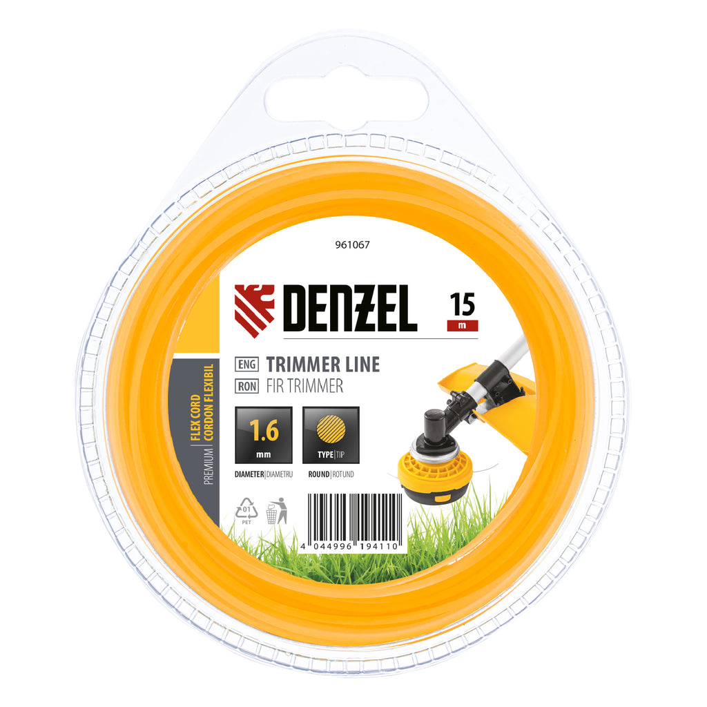 Корда за тример, кръгла, 1,6 мм х 15 м, FLEX CORD DENZEL