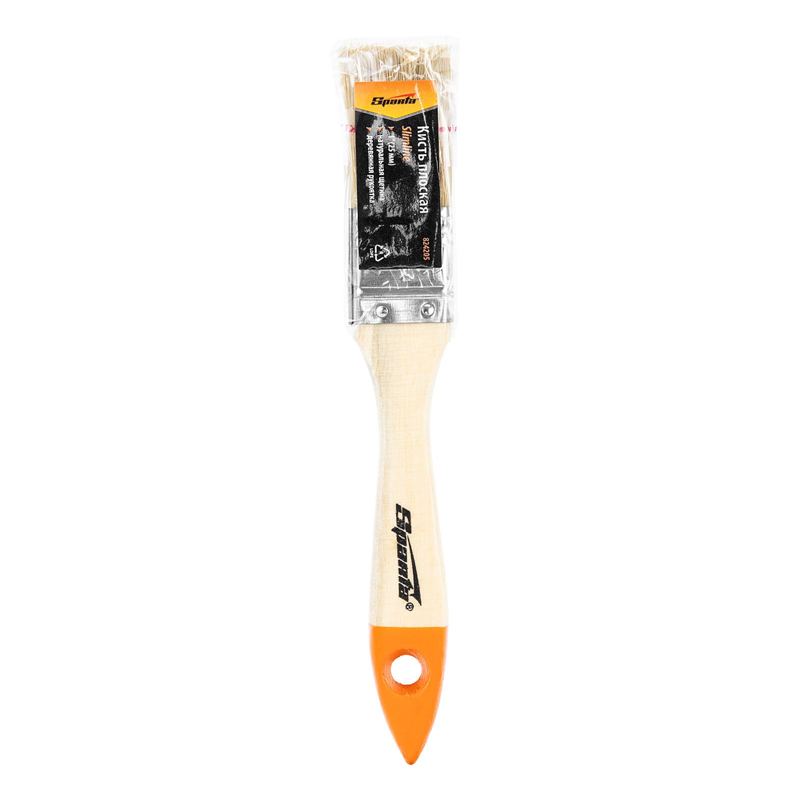 Четка плоска Slimline 1", естествен косъм, дървена дръжка SPARTA