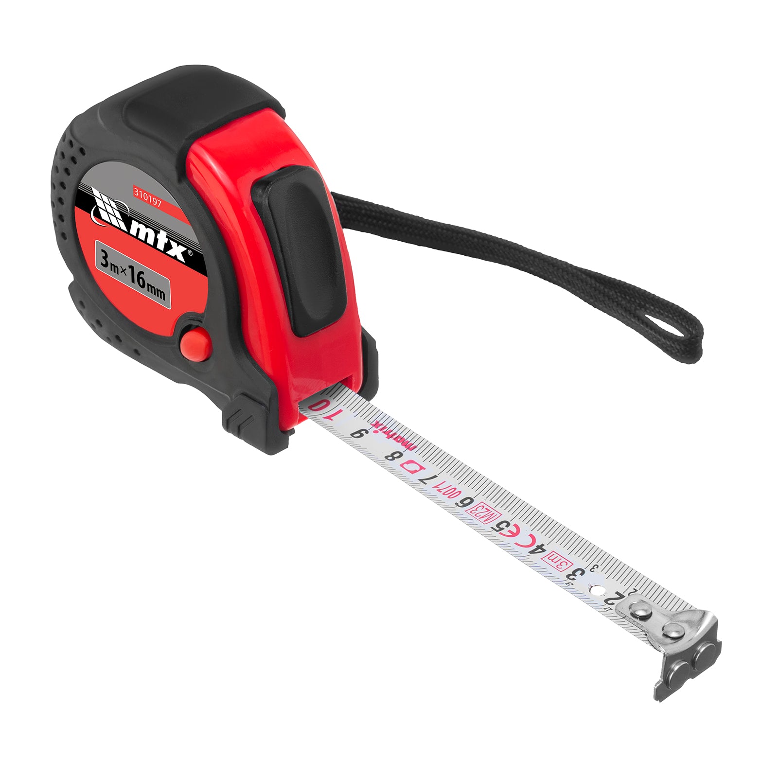 Ролетка Status magnet fixation, 3 м х 16 мм, гумиран корпус, магнитен накрайник, СЕ MTX