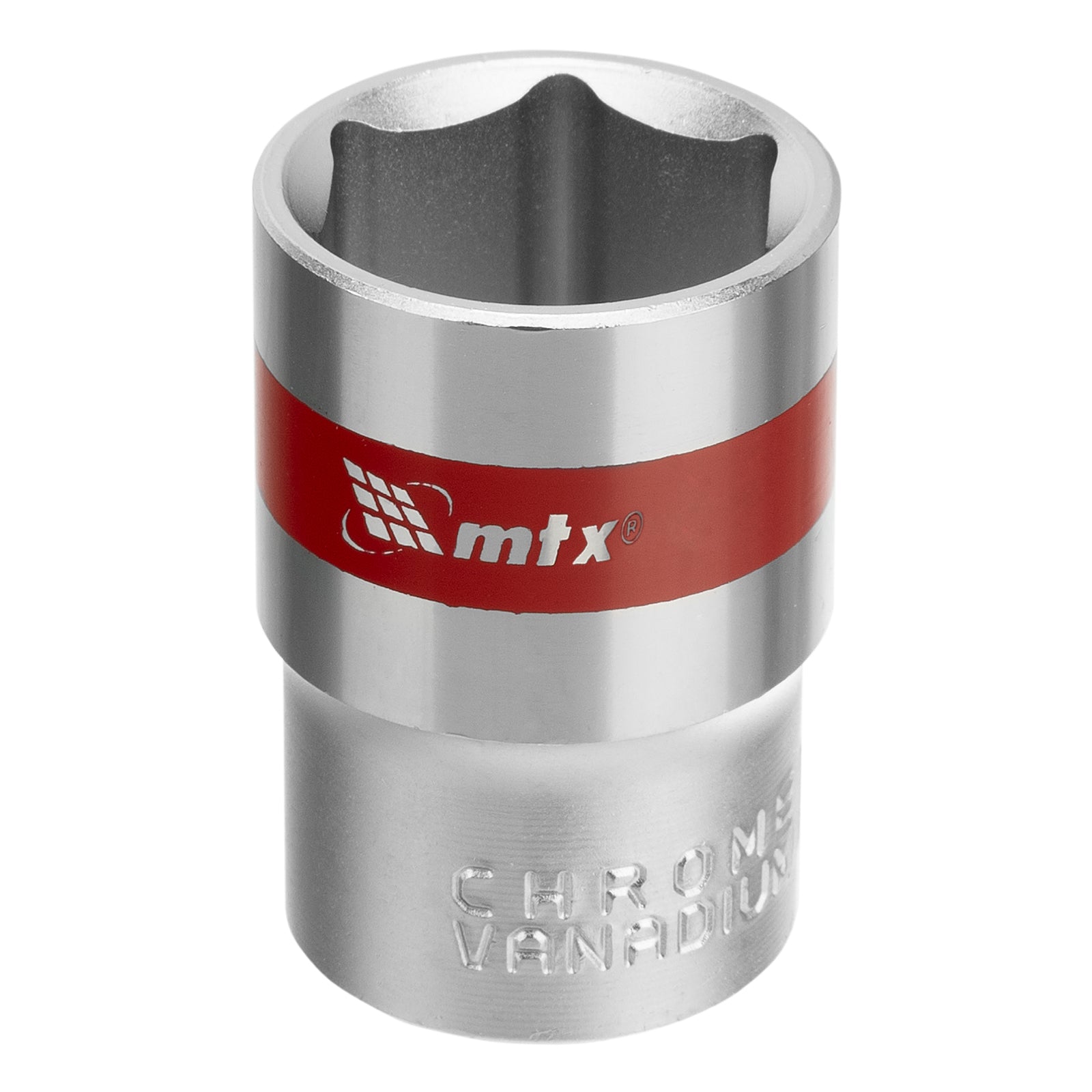 Вложка, 1/2", 19 мм, шестостенна, CrV, хромирана MTX