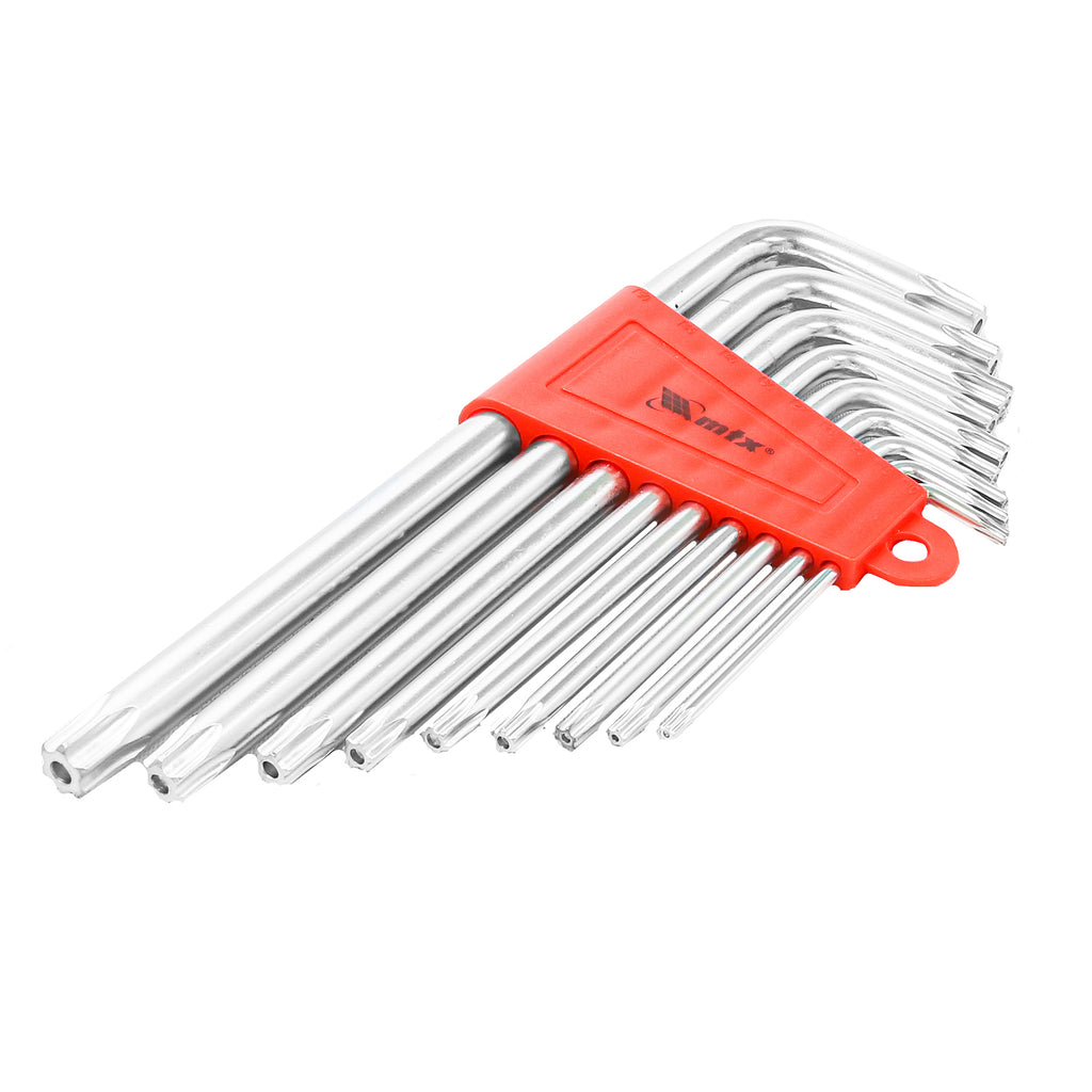 К-т ключове имбусни TORX, 9 бр.: T10-T50, CrV, дълги, матирани MTX
