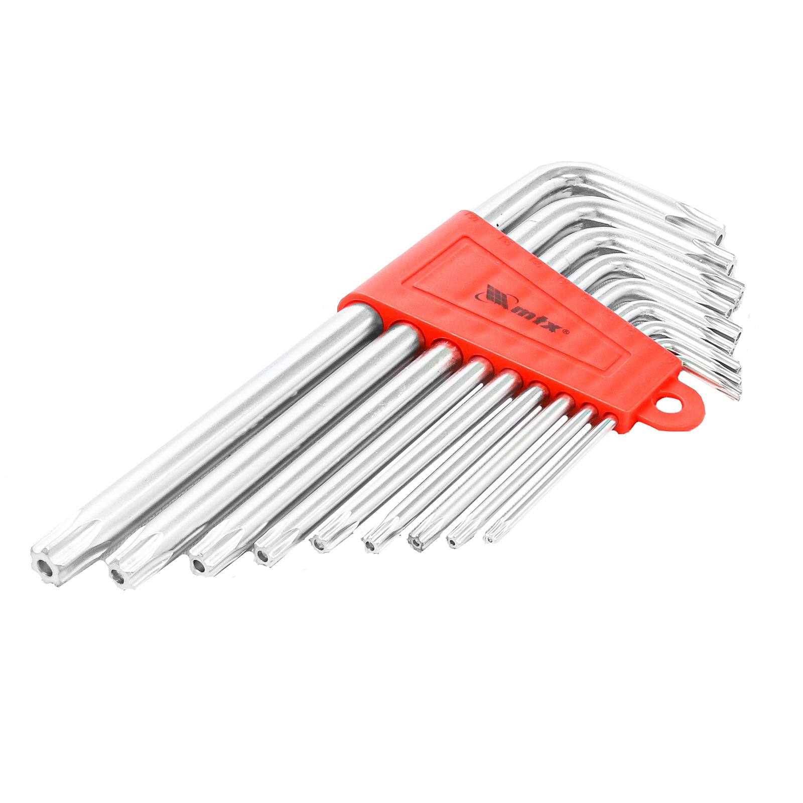 К-т ключове имбусни TORX, 9 бр.: T10-T50, CrV, дълги, матирани MTX