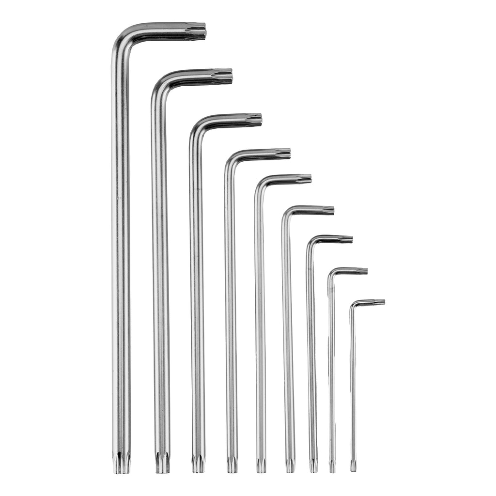 К-т ключове имбусни TORX, 9 бр.: T10-T50, CrV, удължени, матирани MTX
