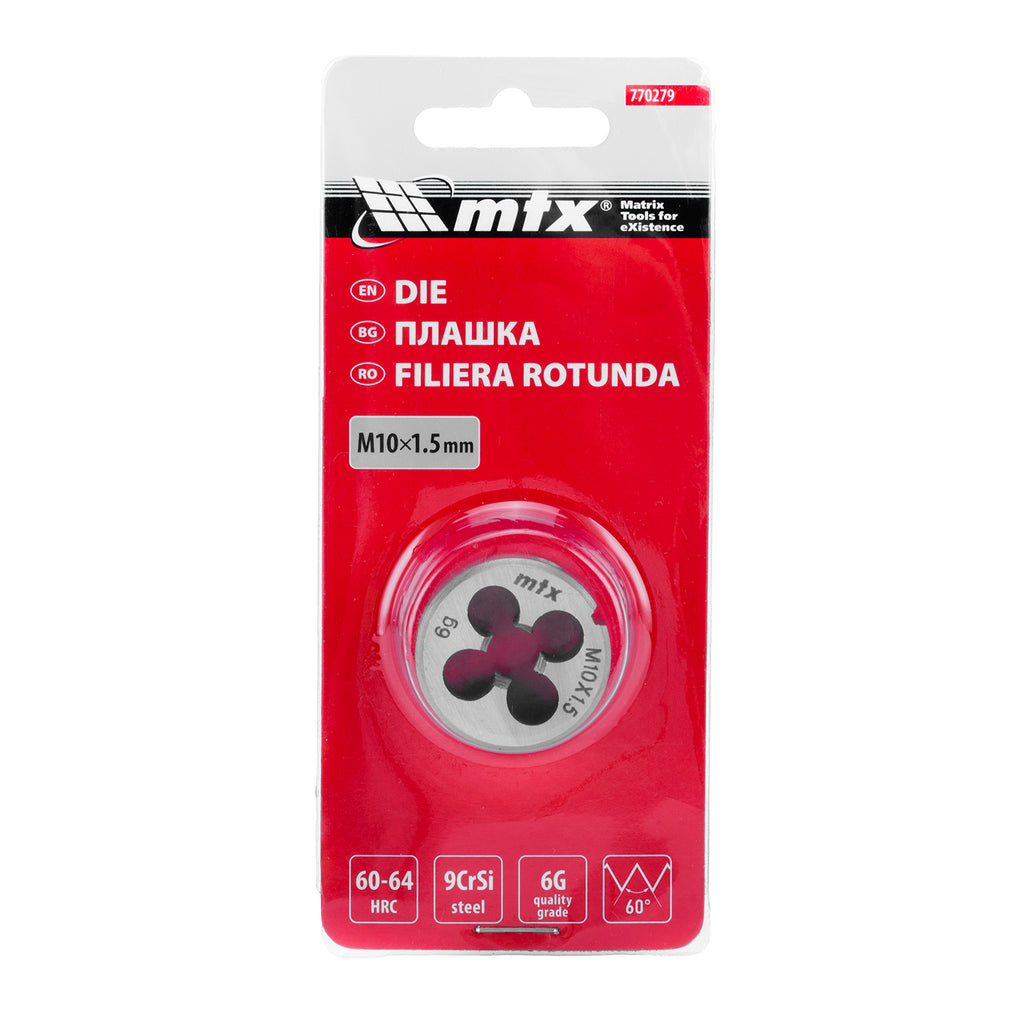 Плашка М10 х 1,5 мм MTX