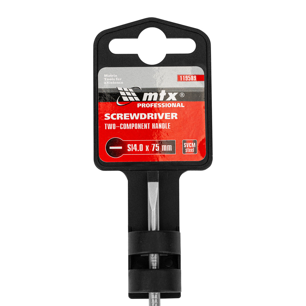 Отвертка Profi, SL4,0 х  75 mm, двукомпонентна дръжка MTX