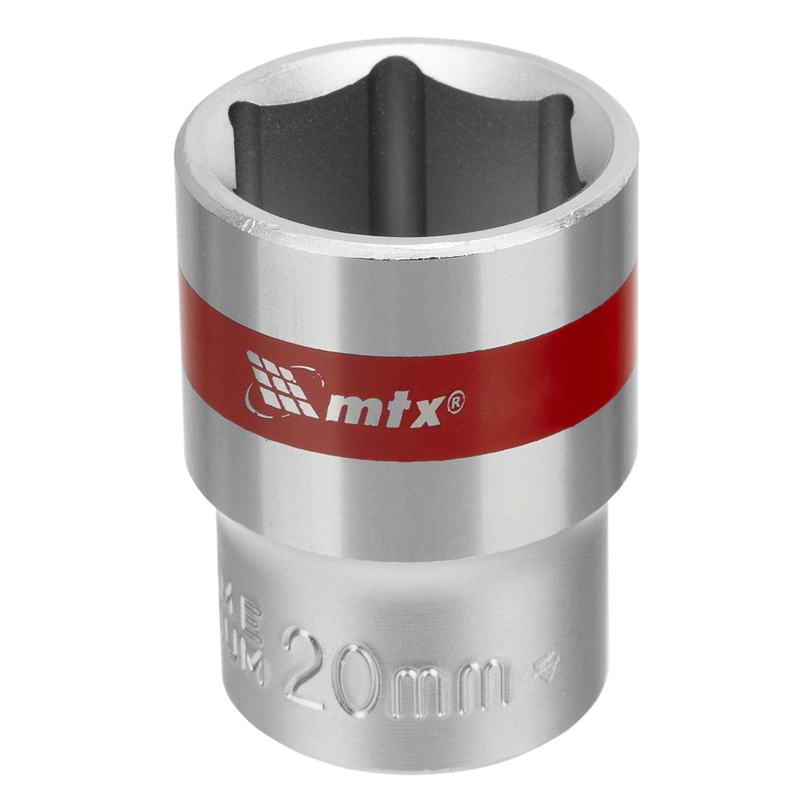 Вложка, 1/2", 20 мм, шестостенна, CrV, хромирана MTX