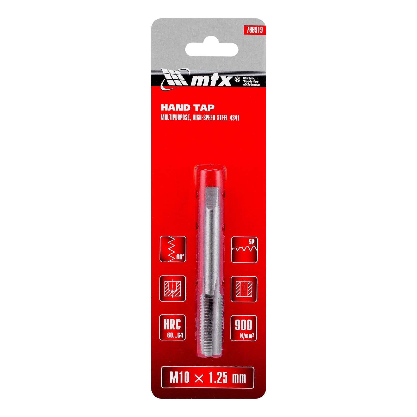 Метчик ръчен М10 х 1,25 мм, HSS MTX