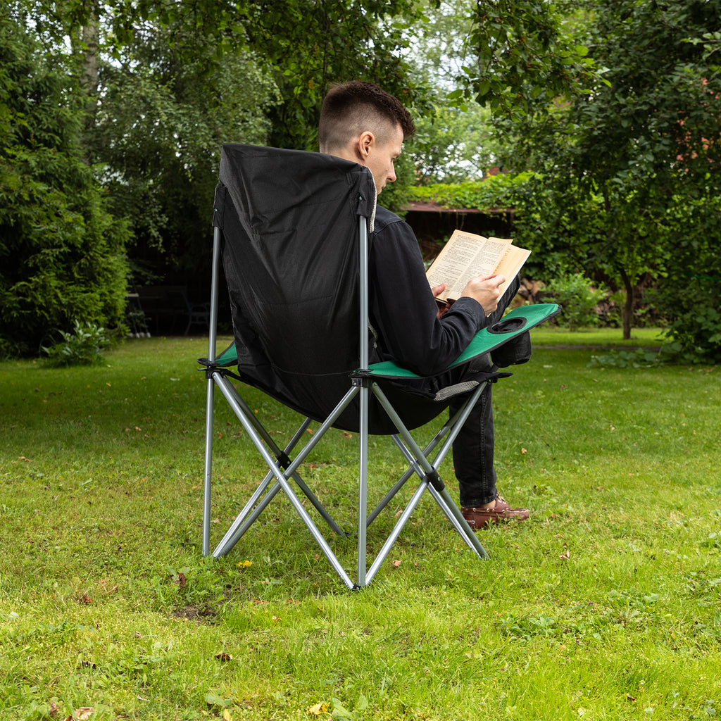 Стол с подлакътници, сгъваем, поставка за чаша, 60х60х110/92 см, Camping Palisad