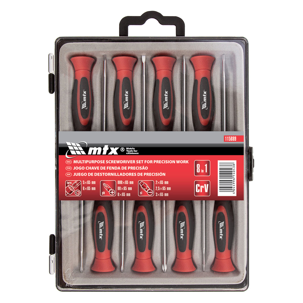 К-т отвертки за фина механика, универсален, 8 бр., Crv MTX