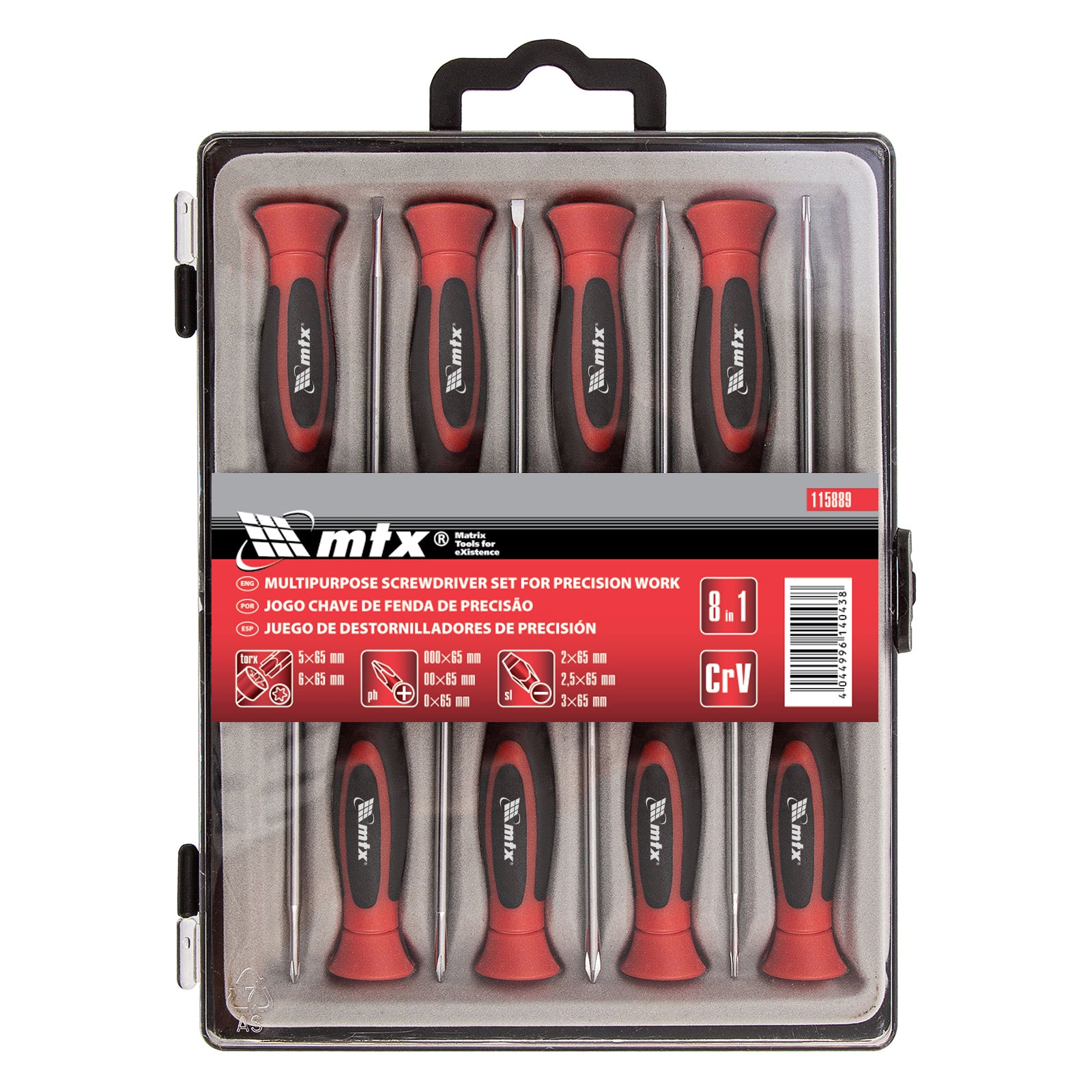 К-т отвертки за фина механика, универсален, 8 бр., Crv MTX