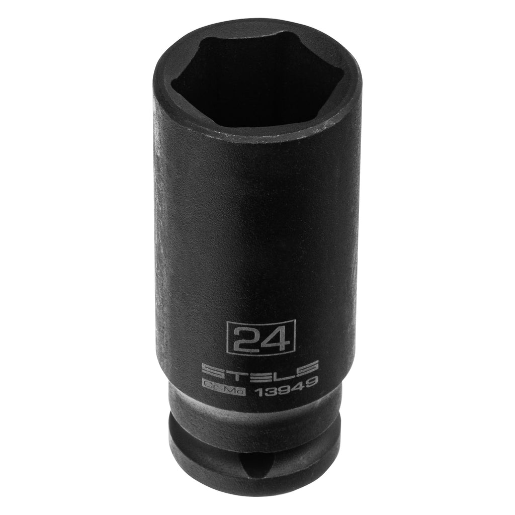 К-т ударни удължени вложки,1/2" 10-24 мм в кутия, 12бр.  STELS
