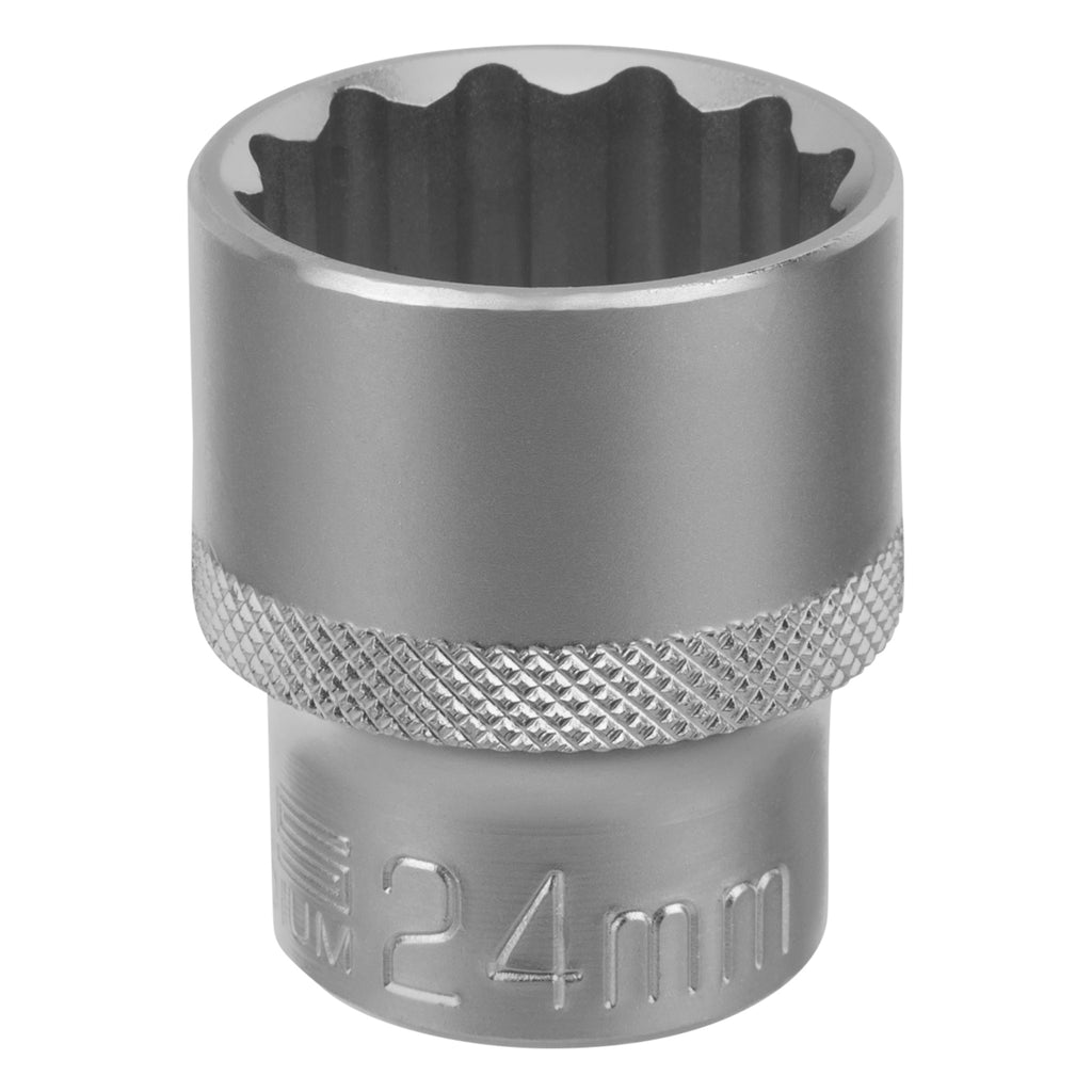 Вложка 24 мм, 12-стенна, CrV, 1/2", хромирана Stels