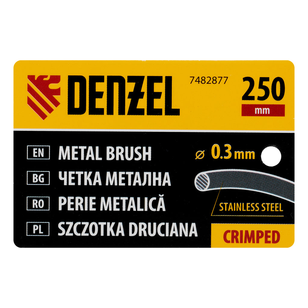 Четка телена, с пластмасова дръжка, неръждаема тел DENZEL