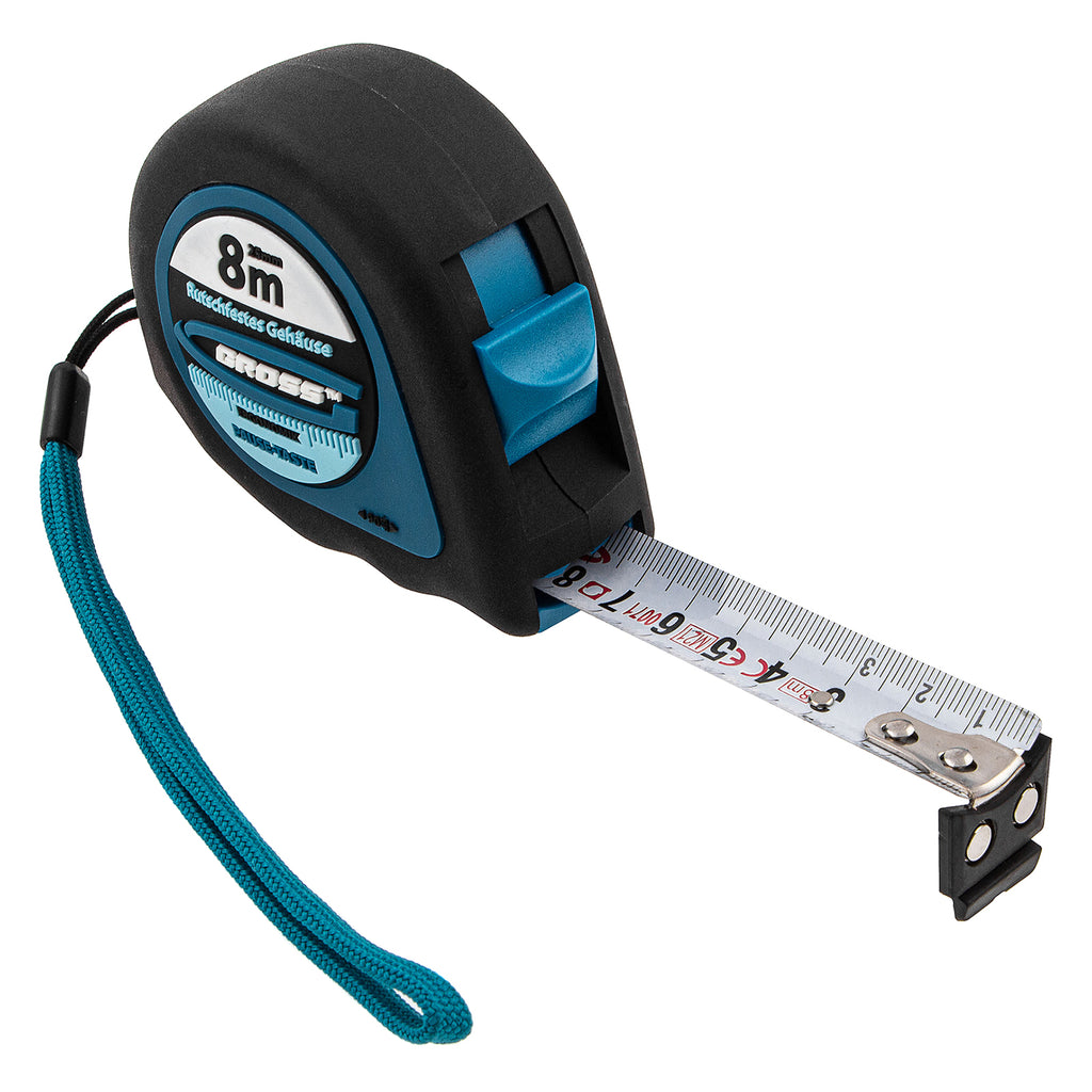 Ролетка Ergonomisch,  8 м х 25 мм, магнитен гумиран накрайник GROSS