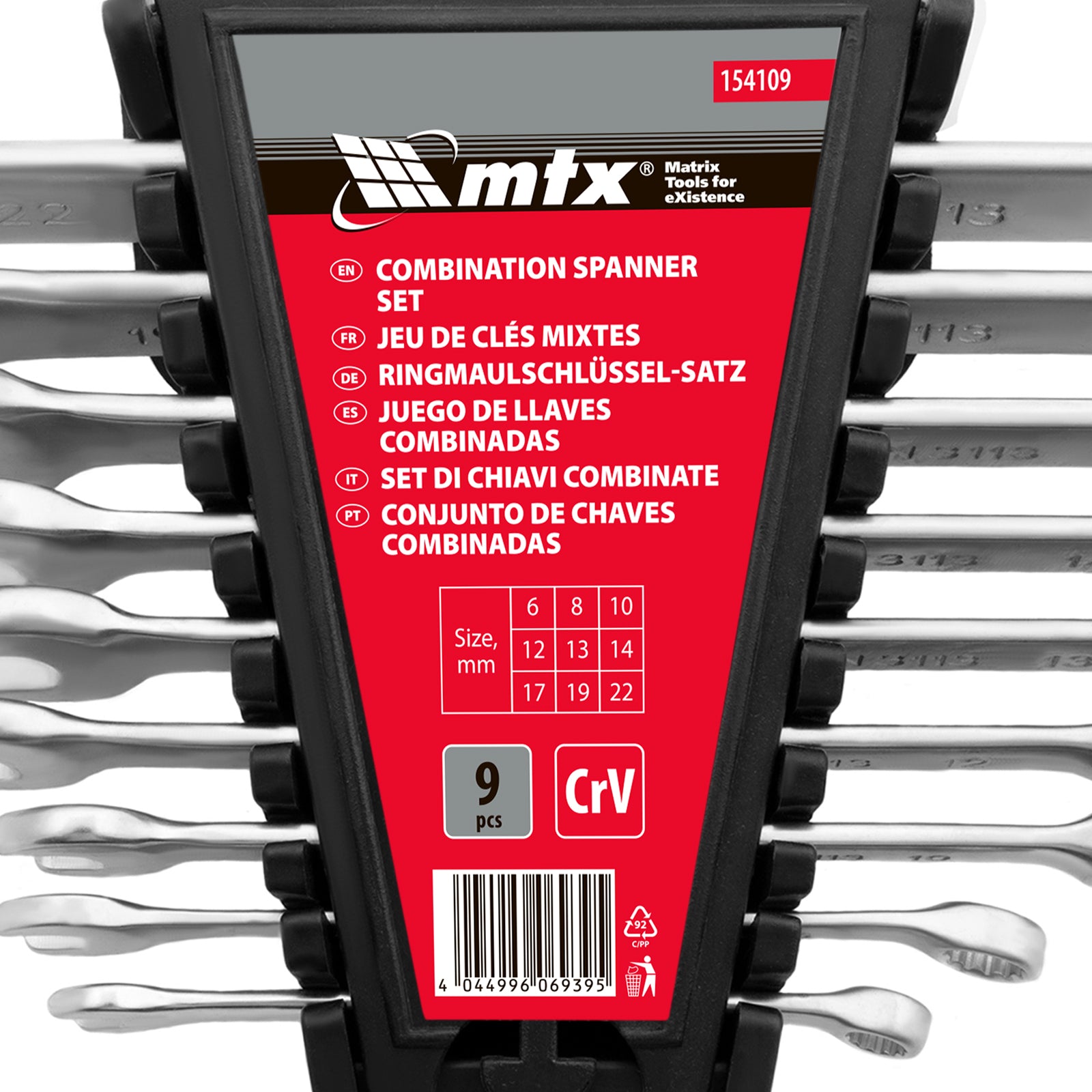 К-т ключове звездогаечни, 6-22 мм, 9 бр., CrV, матирани MTX