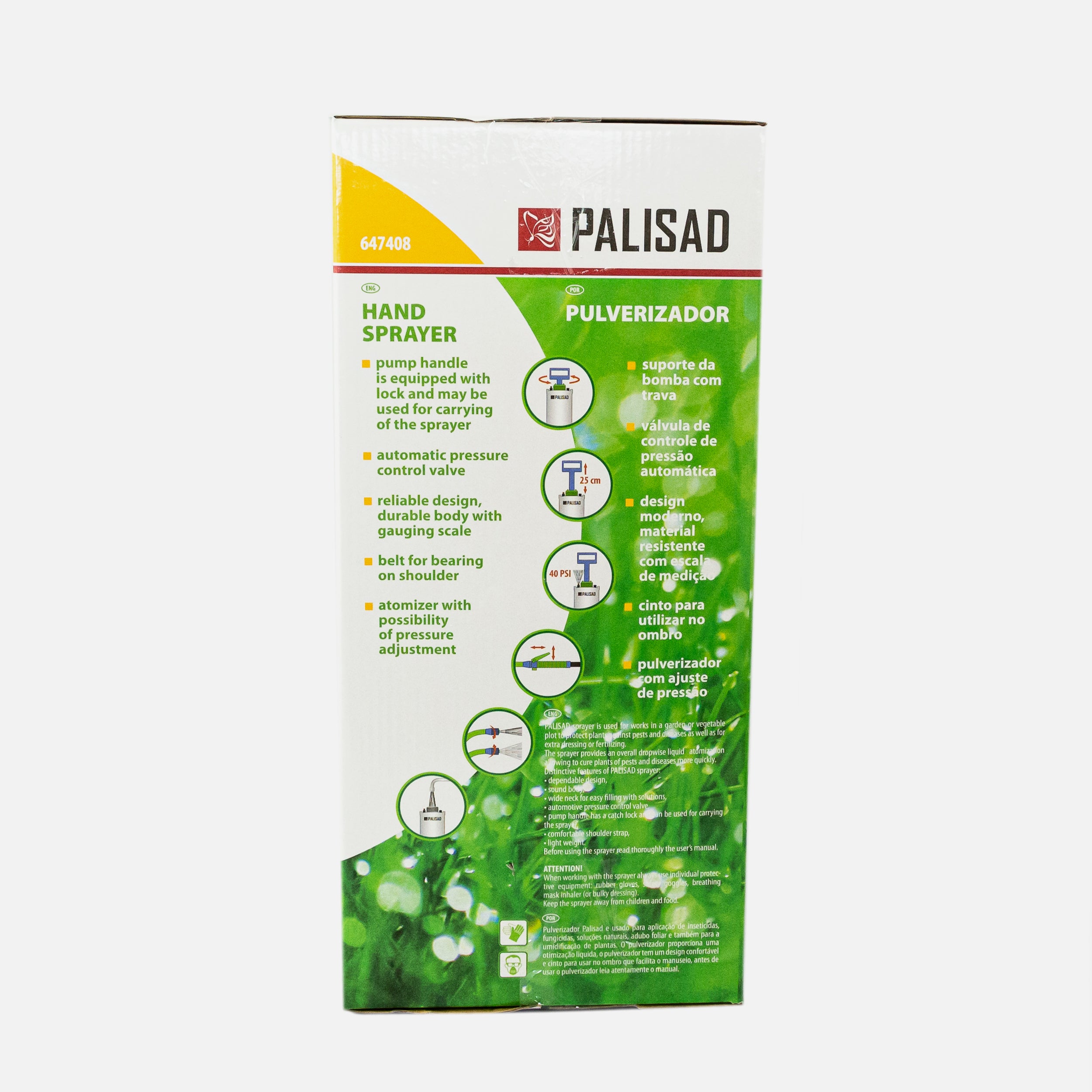 Пръскачка, 5 л, ръчна, с помпа, маркуч и разпръсквач Palisad