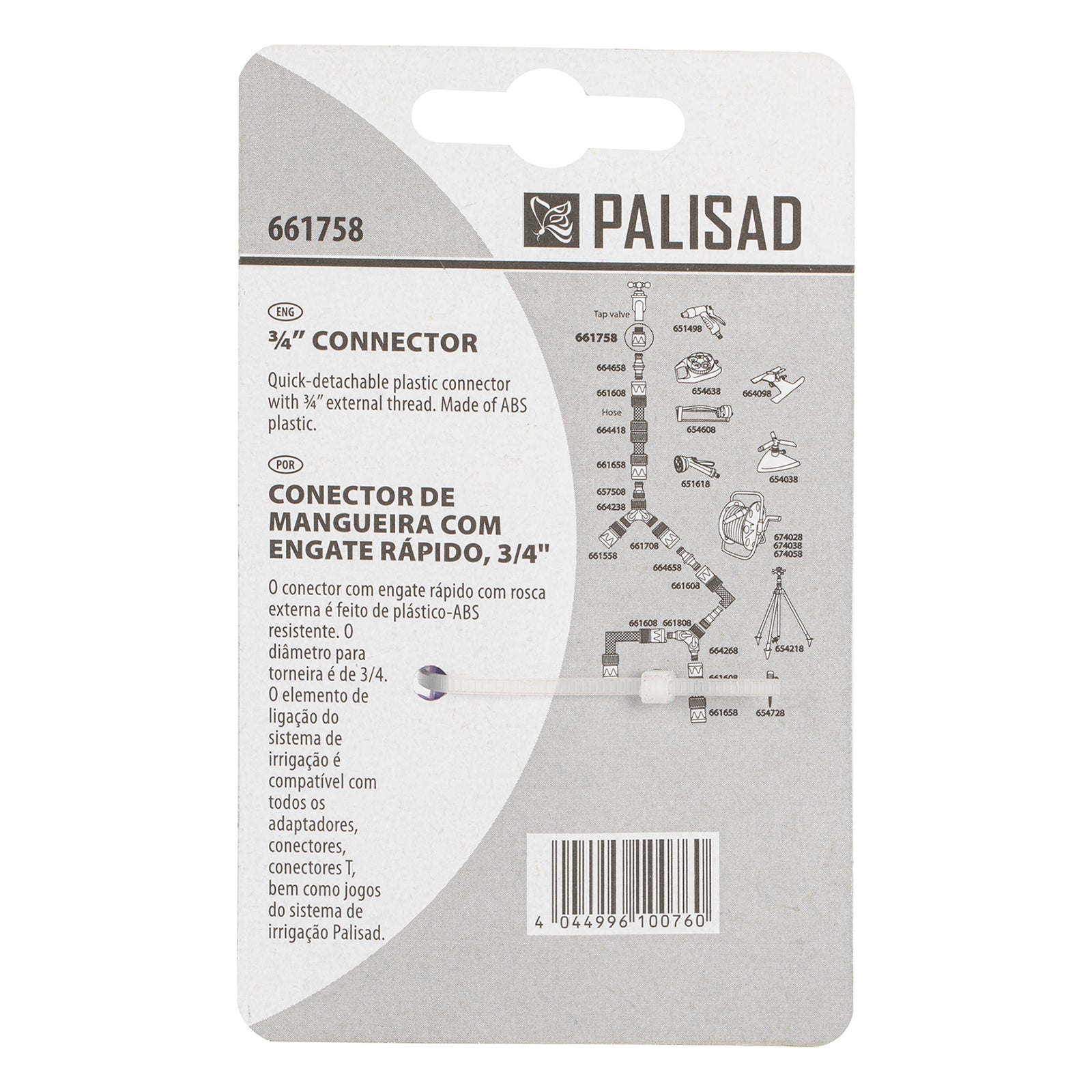 Съединител, външна резба 3/4", пластмасов Palisad