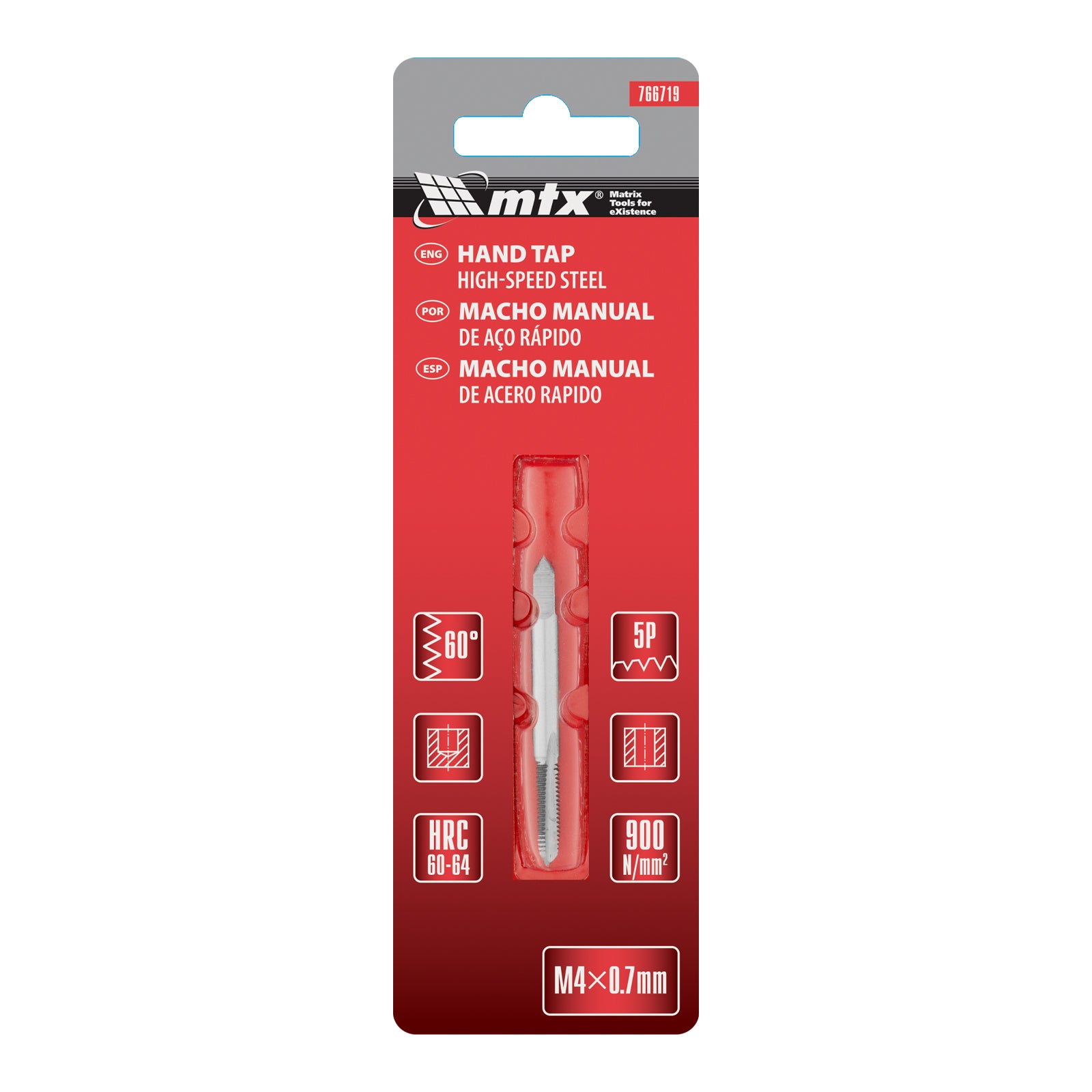 Метчик ръчен  М4 х 0,7 мм, HSS MTX