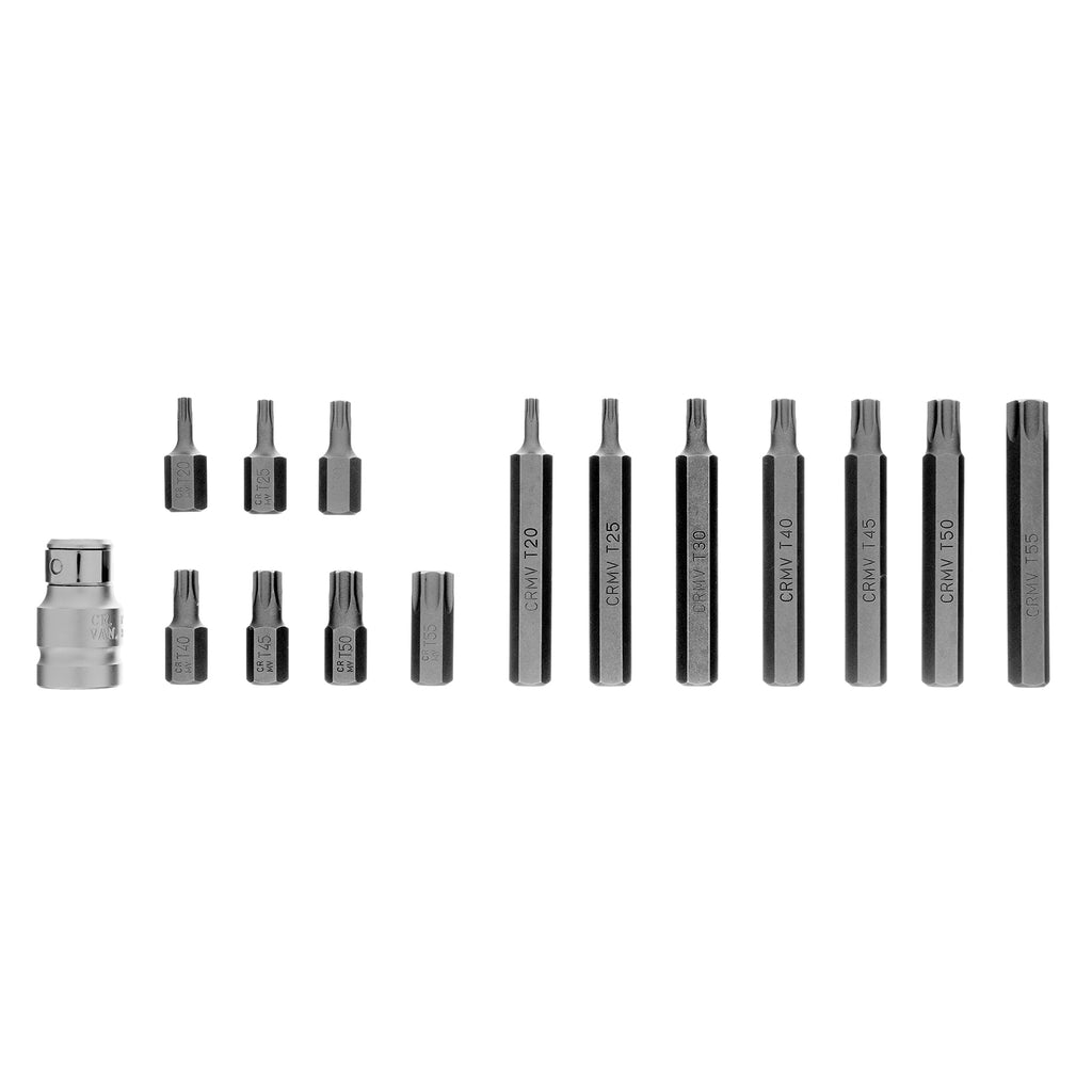К-т битове TORX, шестостенна опашка, 10 мм, CrV, 15 бр.  STELS