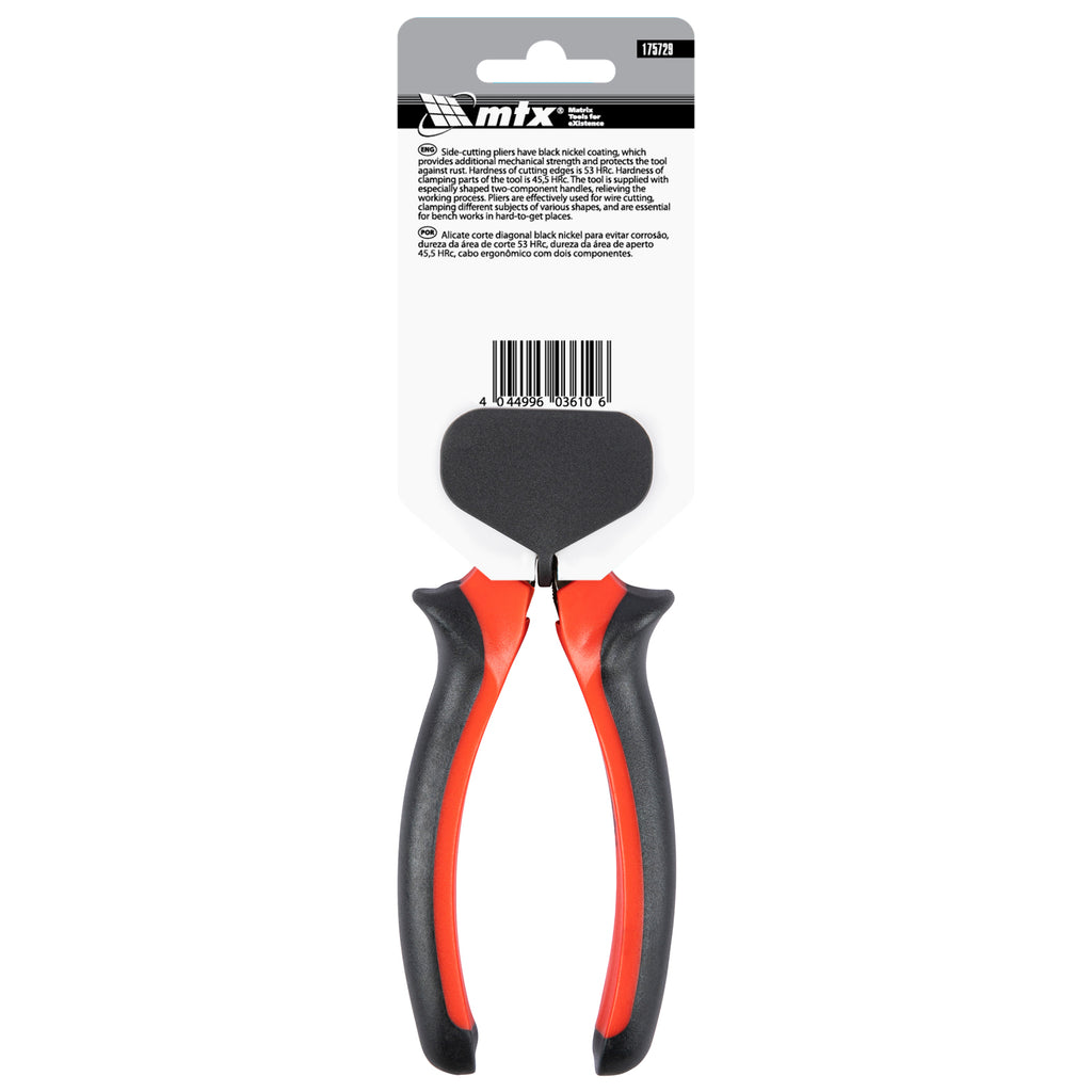 Клещи резачки странични Black Nickel, 160 мм, двукомпонентни дръжки MTX