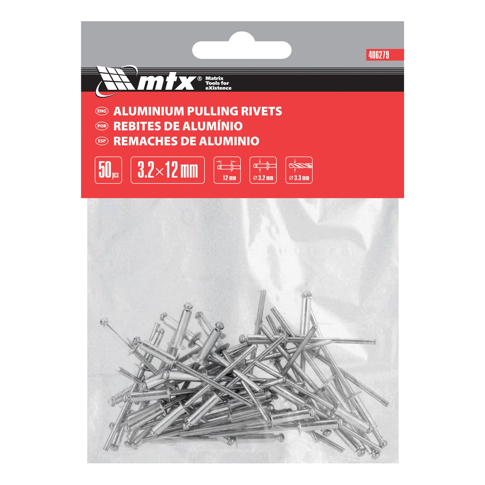 Поп-нитове, 3,2 х 12 мм, 50 бр. MTX