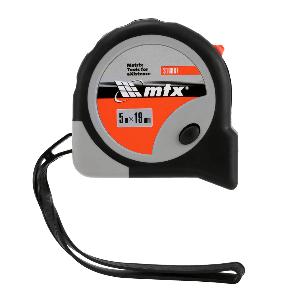 Ролетка Continuous fixation, 5 м х 19 мм, гумиран корпус, плавно фиксиране, CE MTX