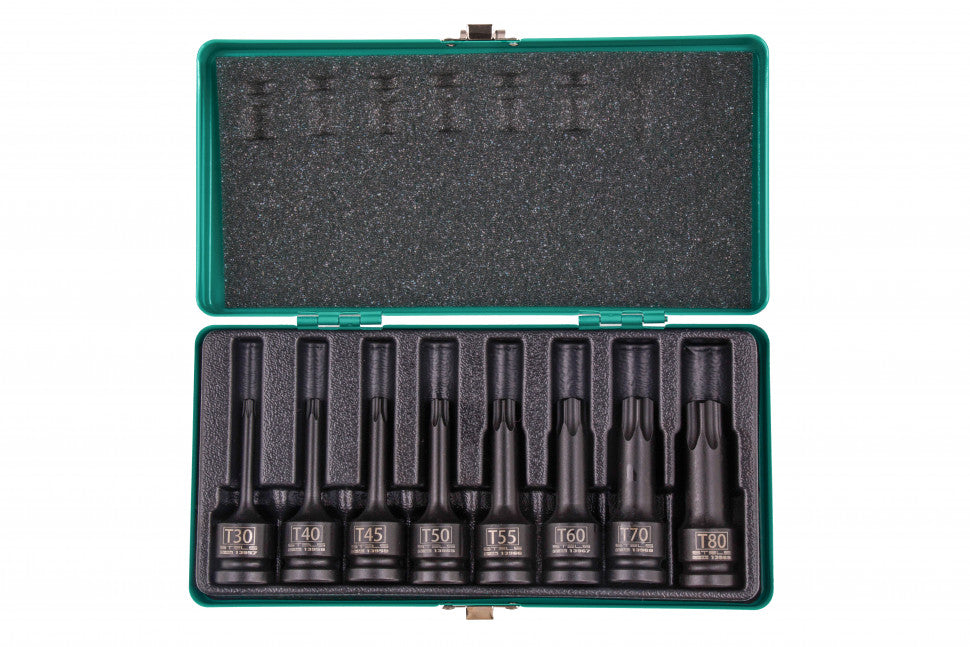 К-т ударни вложки TORX 1/2" в кутия, 8 бр. Stels